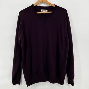 Goodthreads 100% Merino Wool Deep Plum Long Sleeve Sweater Crew Neck Mens XL